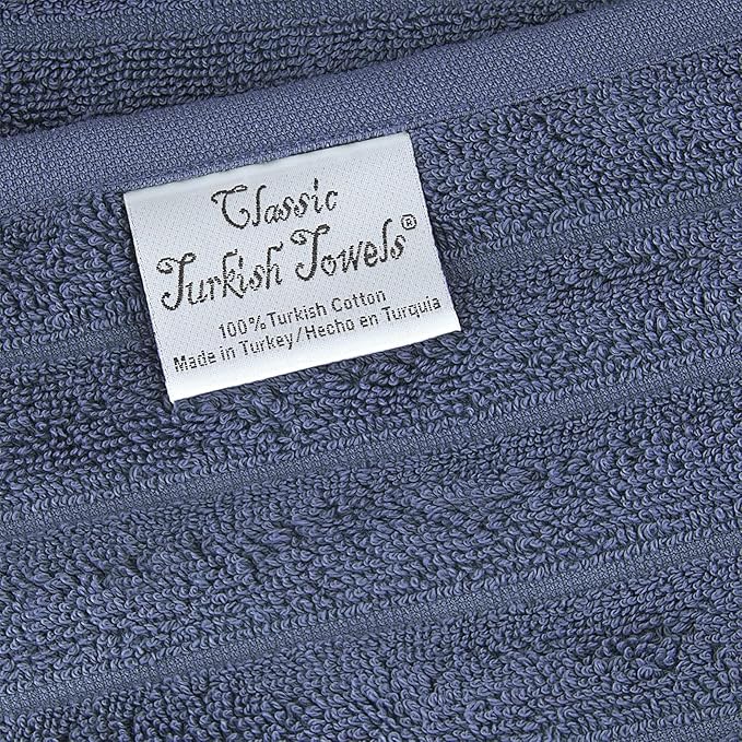 Classic Turkish Towels CTT - Premium 2 Piece Jumbo Bath Sheets, 100% Turkish Cotton, Absorbent & Ultra Comfy Bath Towel Sheets for Hotels & Spa | 40"x65" (Dark Blue)