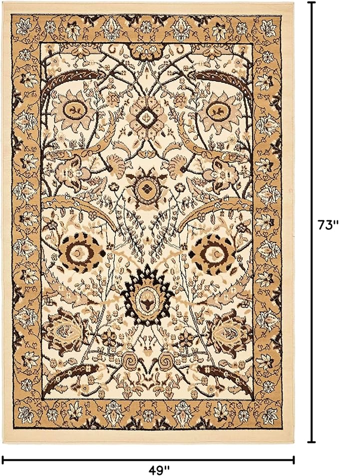 Unique Loom Espahan Collection Area Rug - Cape Cod (4' 1" x 6' 1" Rectangle, Ivory/ Beige)