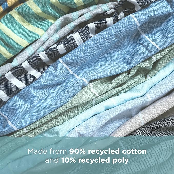 Large Turkish Beach Towel, Classic Mint - Super Soft & Lightweight Quick Dry Absorbent Towels for Beach, Picnic Blanket or Bath Towel - Sand Free Organic Turkish Cotton Yarn