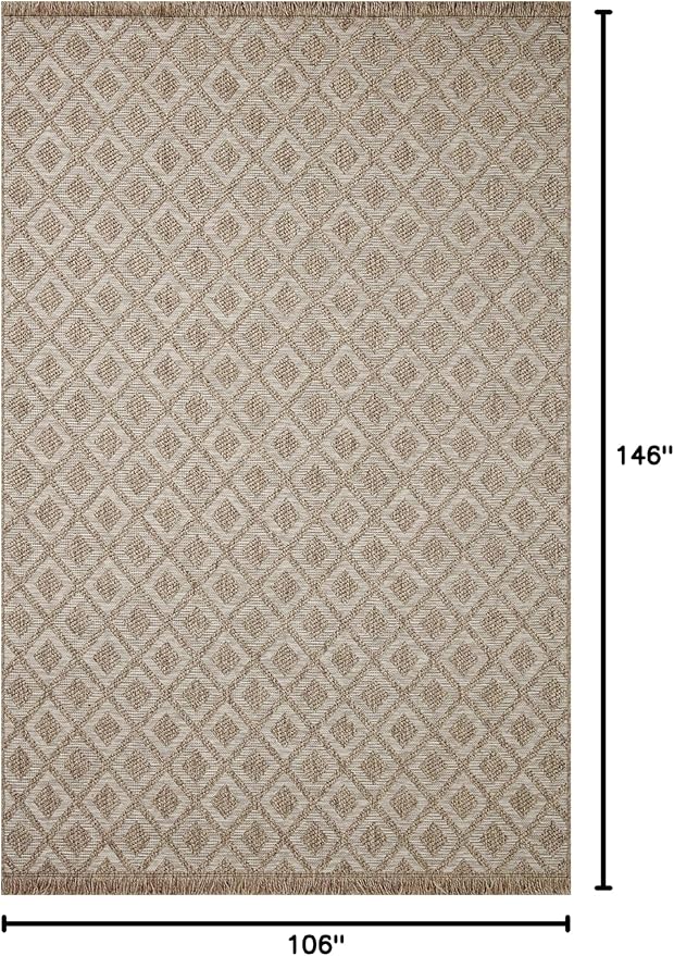 Loloi Dawn Collection Indoor/Outdoor DAW-07 Light Brown 8'-10" x 12'-2" Area Rug