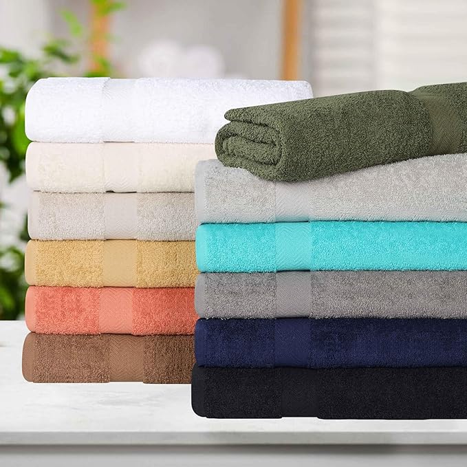 Superior 6-Piece Cotton Assorted Towel Set, Includes 2 Face/Washcloths, 2 Hand, and 2 Bath Towels, Lightweight Essentials, for Home, Gym, Beach, Bathroom, Quick Drying, Franklin Collection, Gold