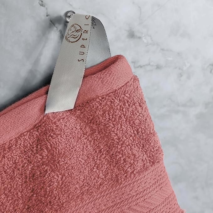 Superior Long Staple 100% Combed Cotton 700GSM Solid 4-Piece Bath Towel Set for Bathroom, Shower, Kitchen-Super Soft, Plush, Highly Absorbent, Assorted 4-Piece Towels, Blush