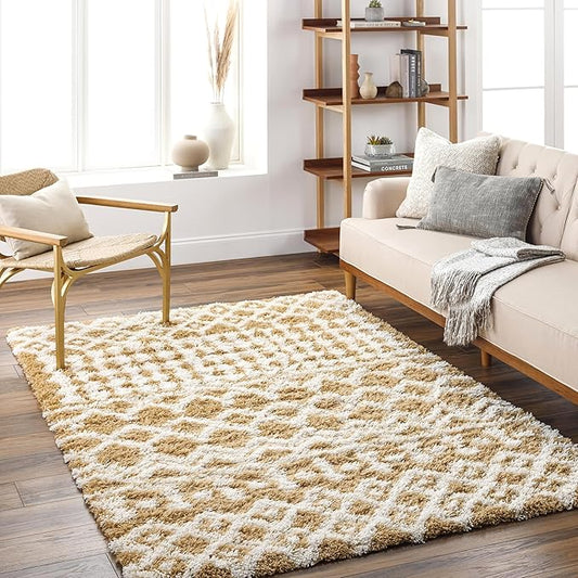 Livabliss Hapsburg Moroccan Shag Area Rug,7'10" x 10'3",Camel