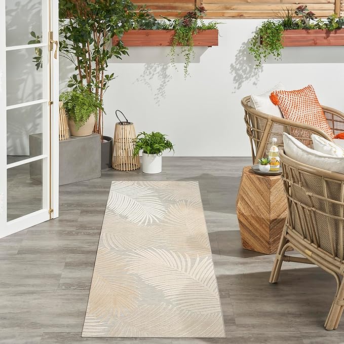 Nourison Home Suncoast Grey 2' x 6' Area Rug - Easy Clean, Non Shedding, Bed Room, Living Room, Dining Room, Kitchen (6' Runner)