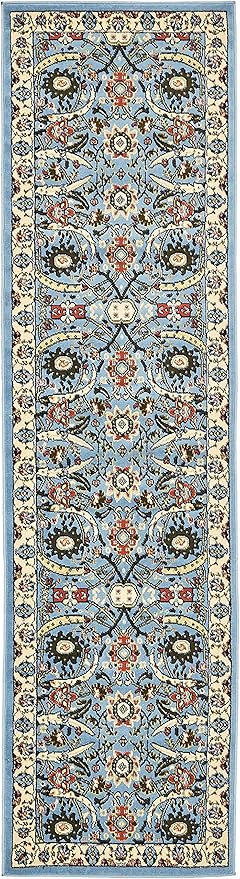 Unique Loom Espahan Collection Area Rug - Cape Cod (2' 7" x 10' Runner, Blue/ Black)