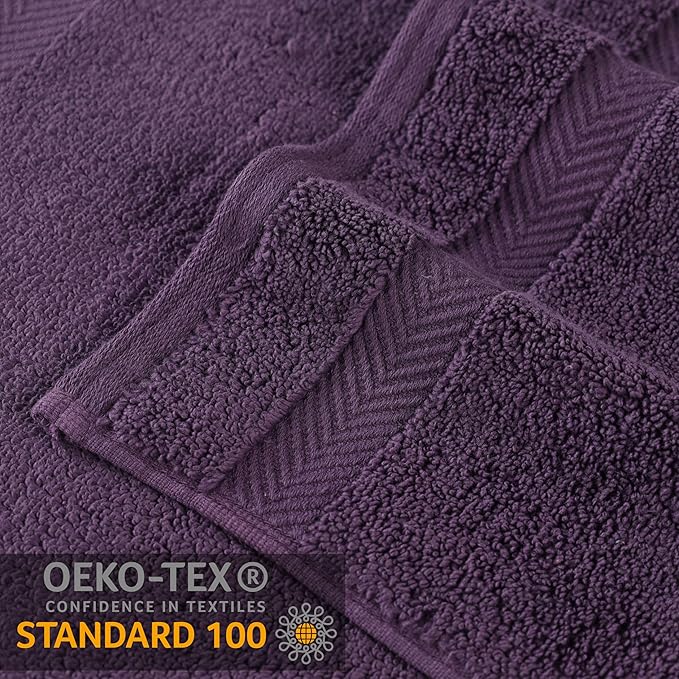 Superior Zero Twist 100% Cotton Bath Sheet Towels, Super Soft, Fluffy and Absorbent, Premium Quality Oversized Bath Sheet Set of 2 - Grape Seed