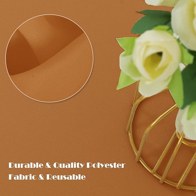 sancua 2 Pack Tablecloth Rectangular 60x102 Inch Light Brown, Thanksgiving Table Cloth Rectangle for 6 Foot Tables - Stain and Wrinkle Resistant Washable Polyester Cover for Fall Dining Parties Bronze