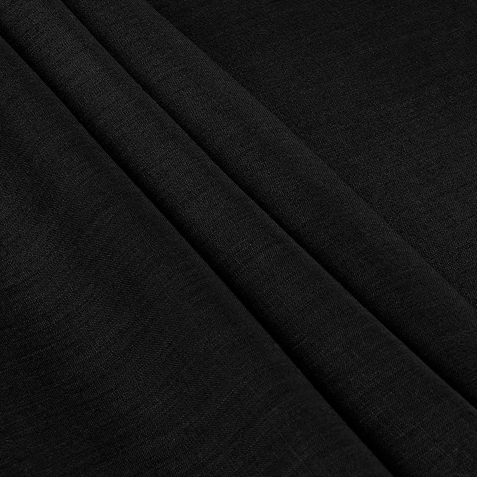 D'Moksha Homes Black Linen Tablecloth 60 x 156 Inch - 100% Pure Linen Tablecloth for Rectangle Tables - Machine Washable Table Cloth for Winter, Christmas, Holiday, New Year