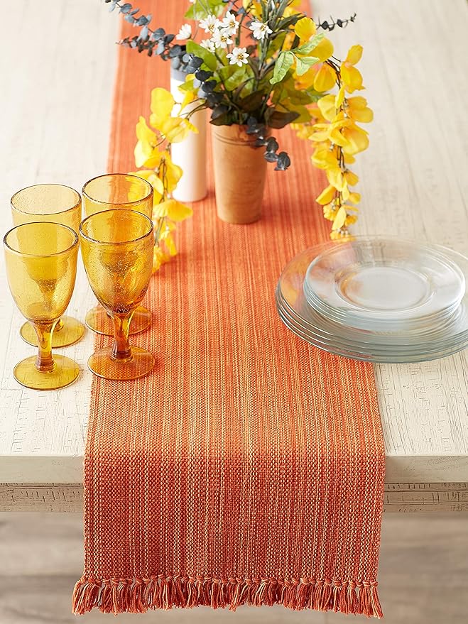 DII Variegated Tabletop Collection, Table Runner3x72, Spice