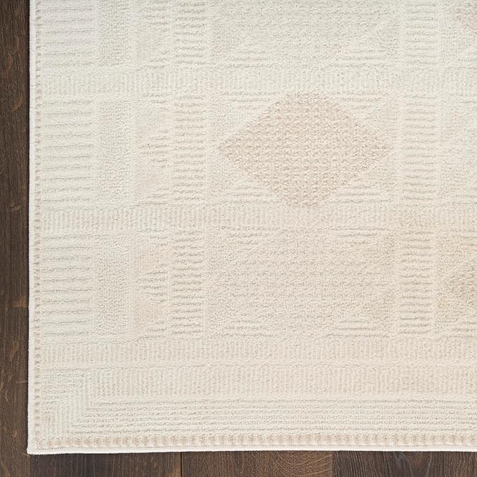 Nourison Nordic Ivory Beige 8' x 10' Scandinavian Area Rug - Easy Cleaning, Non Shedding, Bed Room, Living Room, Dining Room, Kitchen (8' x 10')