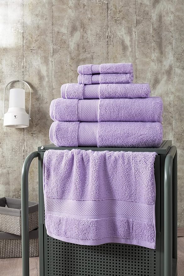 BAGNO MILANO Turkish Towels, Ultra Soft, Plush Luxury Turkih Cotton Bath Towels, Quick Dry Towel Set Made in Turkey (Lavender Purple, 2 Pcs Bath Towel Set)