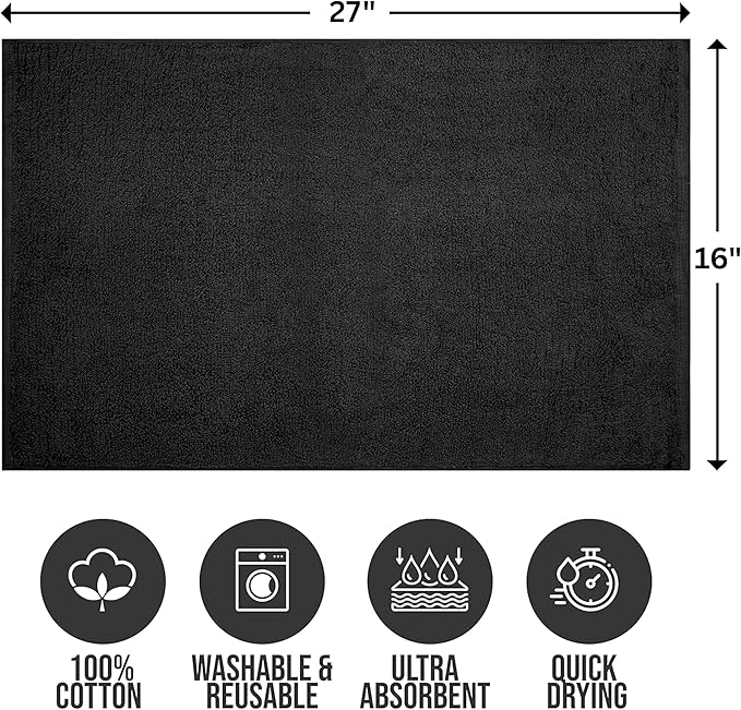 24 Pack Premium Hand Towels – 100% Cotton, Soft & Highly Absorbent – 16x27 Inches, Grey Bulk Towels for Bathroom, Spa, Gym & Daily Use