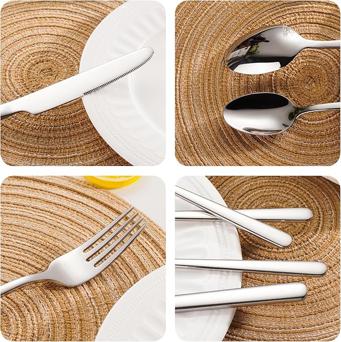 30 Piece Silverware Set 18/10 Stainless Steel, Flatware Set for 6,forged Flatware Set Heavy Duty Silverware, Dishwasher Safe