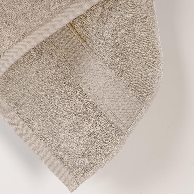 Superior Egyptian Cotton Pile Bath Towel Set of 2, Ultra Soft Luxury Towels, Thick Plush Essentials, Absorbent Heavyweight, Guest Bath, Hotel, Spa, Home Bathroom, Shower Basics, Stone