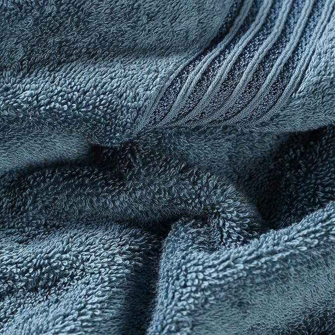 Superior Egyptian Cotton Bath Towel Set, Home Bathroom Towels, Master, Guest Bath, Decor Essentials, Quick Dry, Absorbent, Large Body Towels, Spa, Hotel, Resort, Adult, Kids, Set of 2, Sapphire