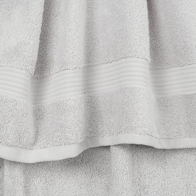 Cotton Paradise 100% Cotton Turkish Washcloth Set for Bathroom, 4 Piece Soft Absorbent Small Hand Face Towels Wash Rags, Silver Grey