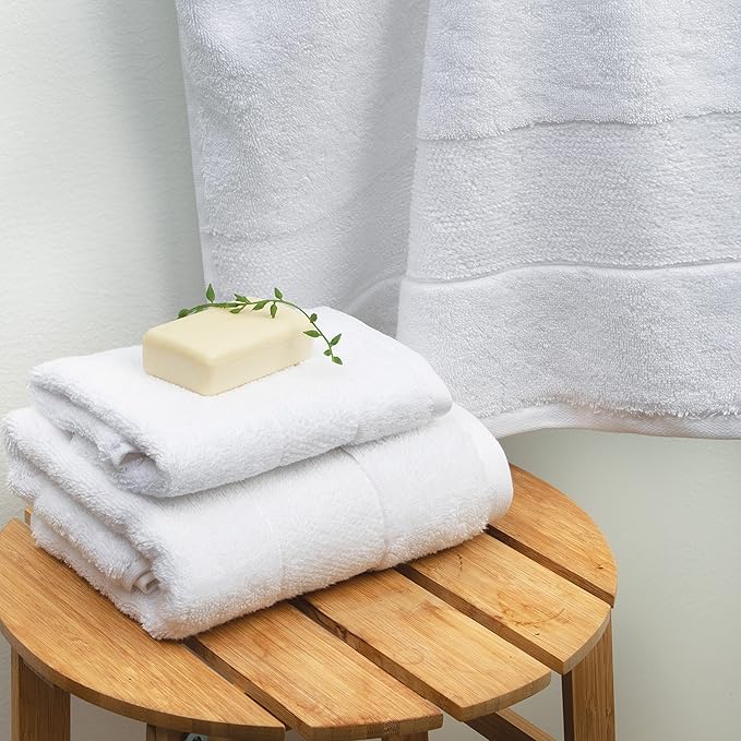 Aston & Arden Aegean Terry Wash Cloths - Set of 8 - Ringspun Turkish Cotton Thick and Soft Absorbent Luxury Hotel and Spa Bathroom Towel, 600 GSM, 13 x 13 in, White