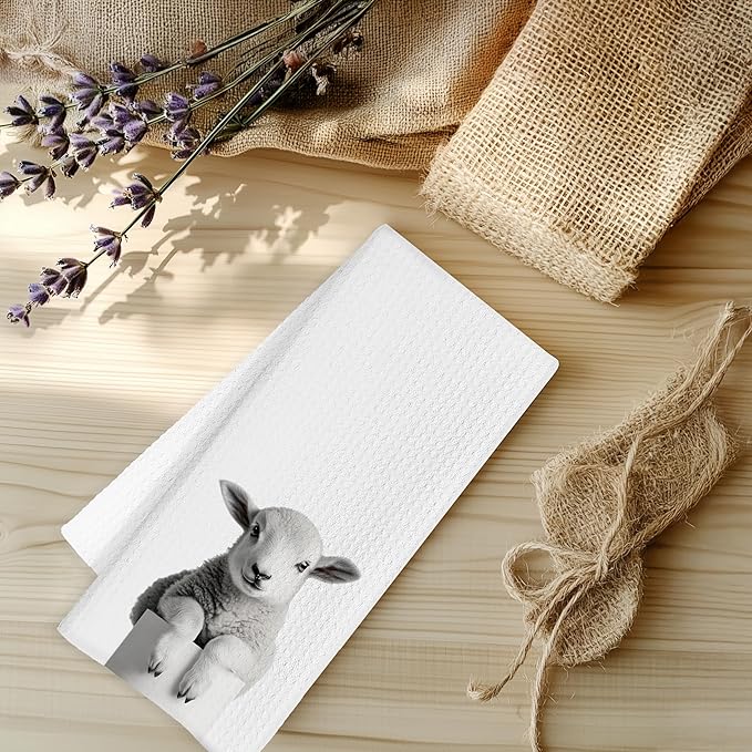 Sheep Hand Towels, 16x24 Inch, Microfiber, Sheep Color