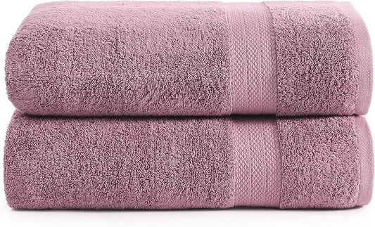 LANE LINEN Oversized Bath Towels for Adults (35"x66") - 2 Pack - 100% Cotton Bath Sheet - Highly Absorbent, Pre Shrunk, Quick Dry - Daily Use XL Bath Towels Oversized Ideal for Guest - Wistful Mauve