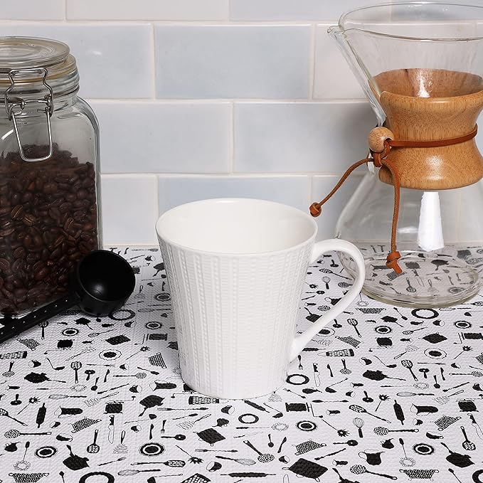 Con-Tact Brand Grip Prints Shelf Liner, Durable and Non-Adhesive Liners, Non-Slip Drawer and Cabinet Liner, 18" x 8', Cucina, Pack of 1 Roll