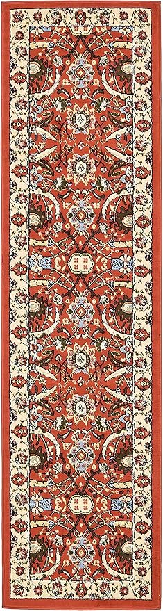 Unique Loom Espahan Collection Area Rug - Cape Cod (2' 2" x 8' 2" Runner, Terracotta/ Black)