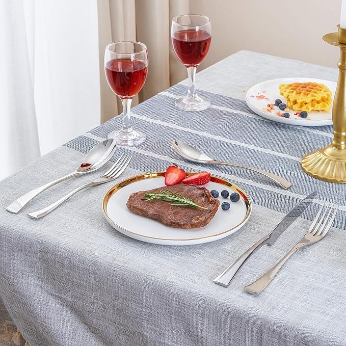 20 Pieces Silverware Set Service for 4,Modern 18/10 Stainless Steel Flatware Cutlery Set,Utensil Set for Home Restaurant Hotel,Mirror Polished,Dishwasher Safe