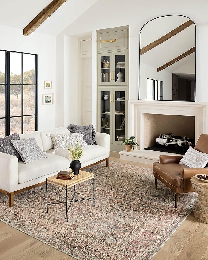 Loloi Adrian Collection ADR-06 Ocean/Clay 3'-6" x 5'-6", .19" Thick Accent Rug