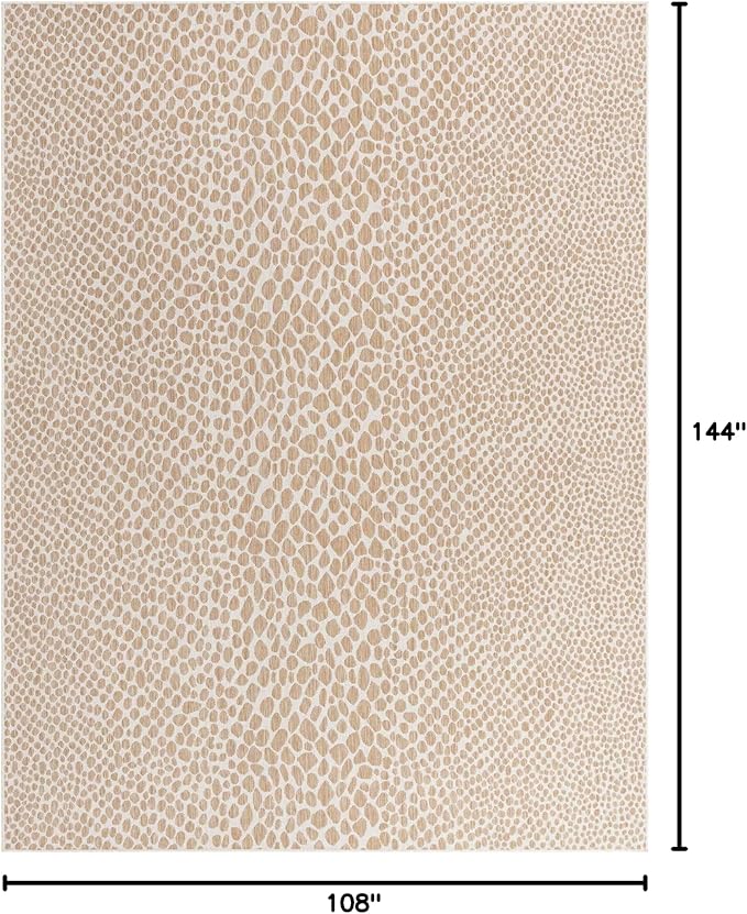 Unique Loom Outdoor Collection Area Rug - Cape Town (9' x 12' Rectangle, Dark Beige/ Ivory)