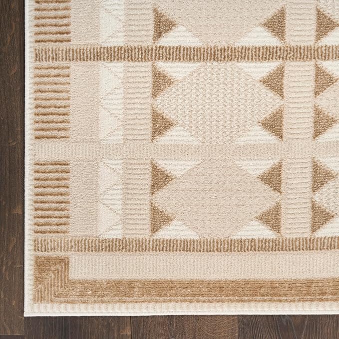 Nourison Home Nordic Taupe 2' x 6' Area Rug - Easy Clean, Non Shedding, Bed Room, Living Room, Dining Room, Kitchen (6' Runner)