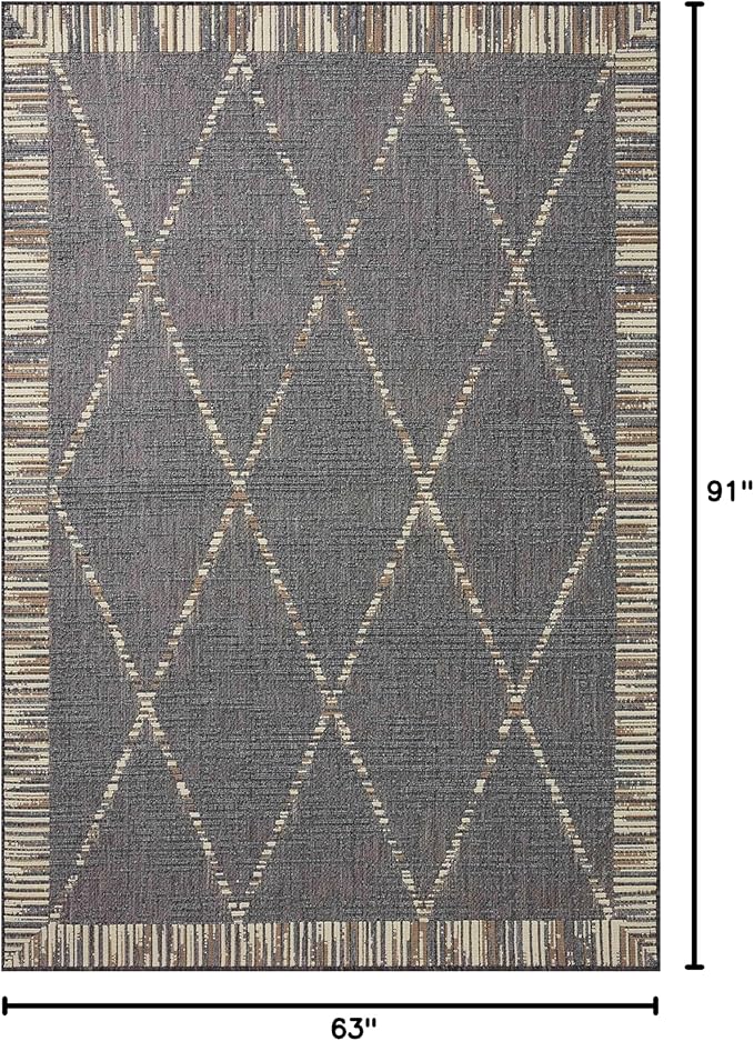 Loloi Rainier Collection RAI-09 Slate/Multi 5'-3" x 7'-7" Area Rug