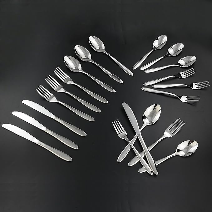 Ramddy 18/10 Stainless Steel Flatware Set for 12, Silverware Set