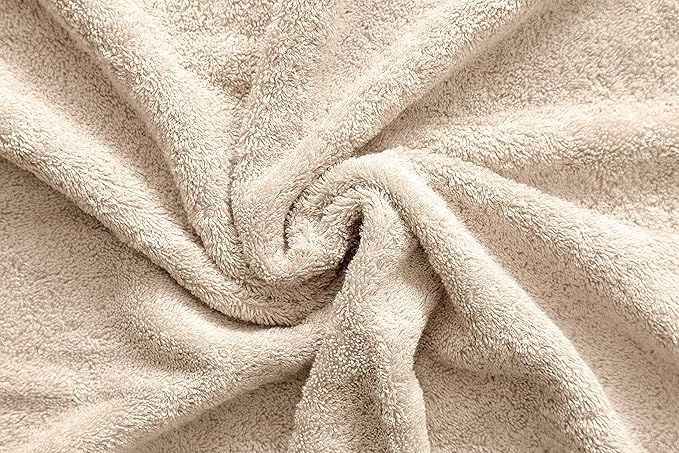American Veteran Towel, 100% Cotton Turkish Bath Towels for Bathroom 4 Pack, 27x54 Extra Large Premium Soft Drying Bathroom Towels, Beige