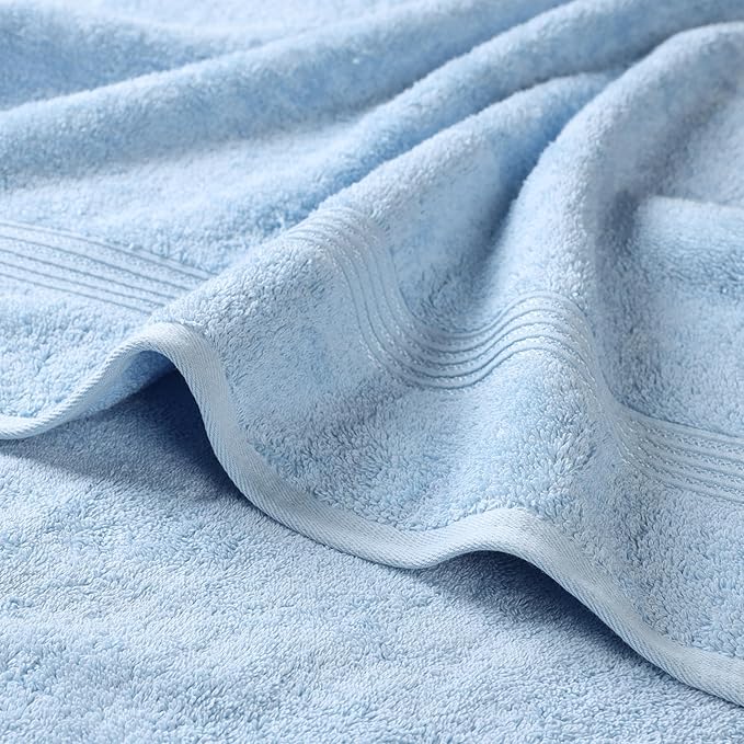 Superior Egyptian Cotton 10-Piece Face Towel Set , Small Towels For Facial, Spa, Quick Dry, Absorbent Towels, Bathroom Accessories, Guest Bath, Home Essentials, Washcloth, Airbnb, Light Blue