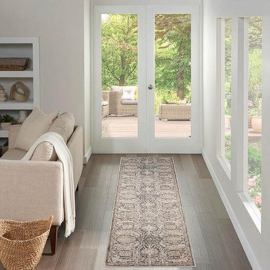 Nourison Heirloom Blend Ivory Multicolor 9' x 11'10" Area Rug - Easy Clean, Non Shedding, Bed Room, Living Room, Dining Room, Kitchen (9' x 12')