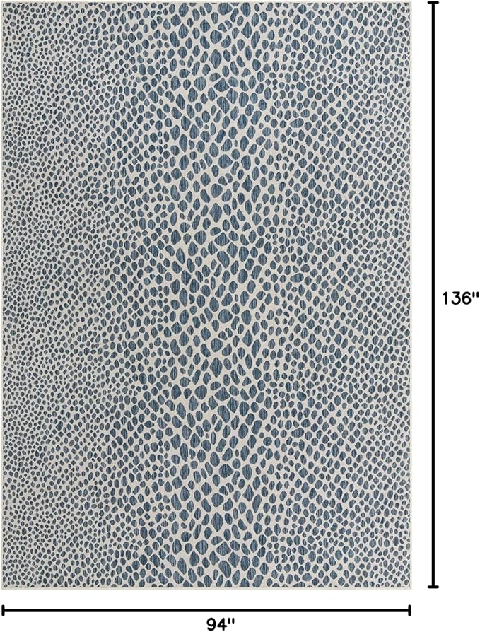 Unique Loom Jill Zarin Outdoor Collection Area Rug - Cape Town (7' 10" x 11' 4" Rectangle, Blue/ Olive)