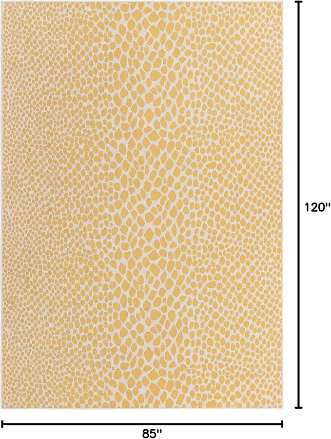 Unique Loom Outdoor Collection Area Rug - Cape Town (7' 1" x 10' Rectangle, Yellow Ivory/ Ivory)