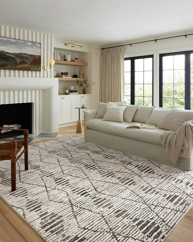 Loloi Kamala Collection KAM-02 Charcoal/Dove 9'-2" x 13' Area Rug