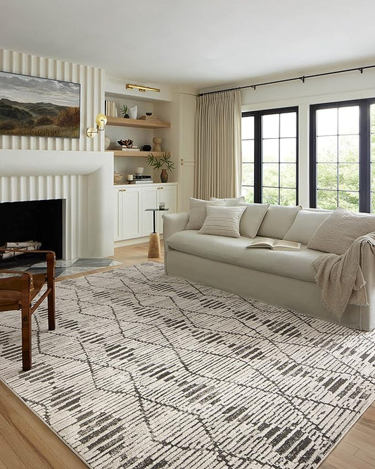 Loloi Kamala Collection KAM-02 Charcoal/Dove 7'-10" x 10' Area Rug