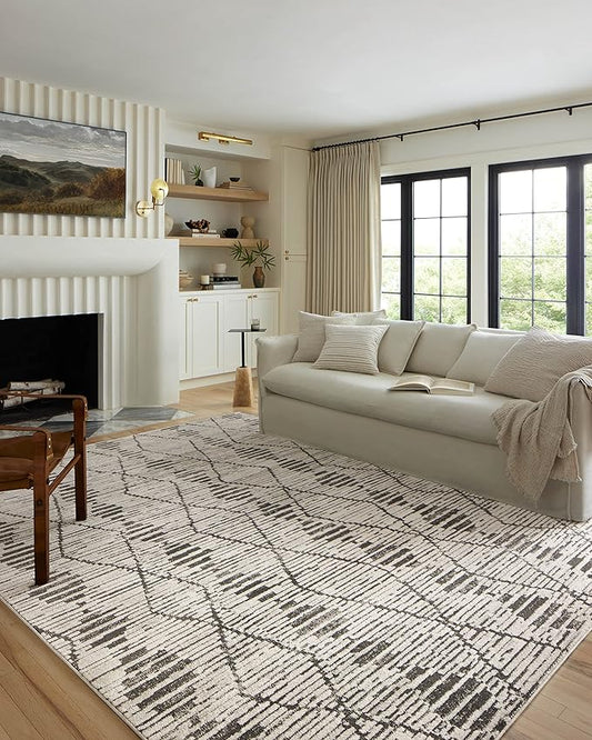 Loloi Kamala Collection KAM-02 Charcoal/Dove 2'-7" x 10'-0" Runner Rug