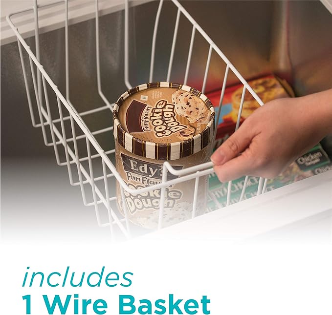 BLACK+DECKER 3.5 Cu. Ft. Chest Freezer, Holds up to 122 Lbs. of Frozen Food with Organizer Basket, BCFK356