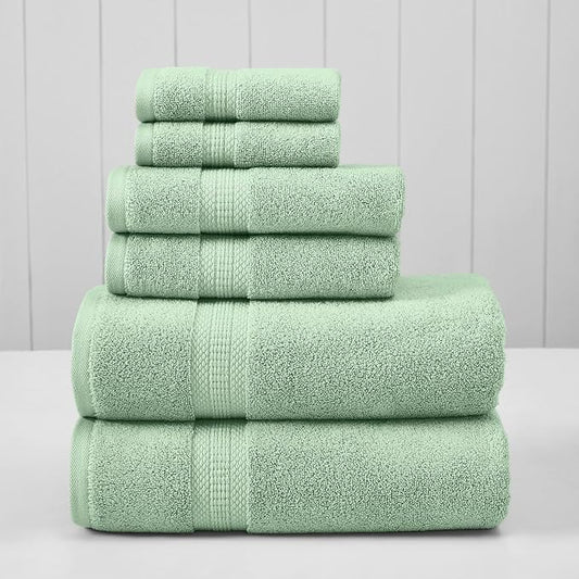 Modern Threads 6-Piece Rayon from Bamboo & Cotton Blend Towel Set - Ultra Soft & Absorbent, Seafoam