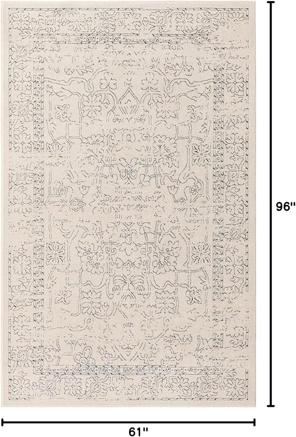 Unique Loom Isabella Collection Area Rug - Adjani (5' 1" x 8' Rectangle, White/ Blue)