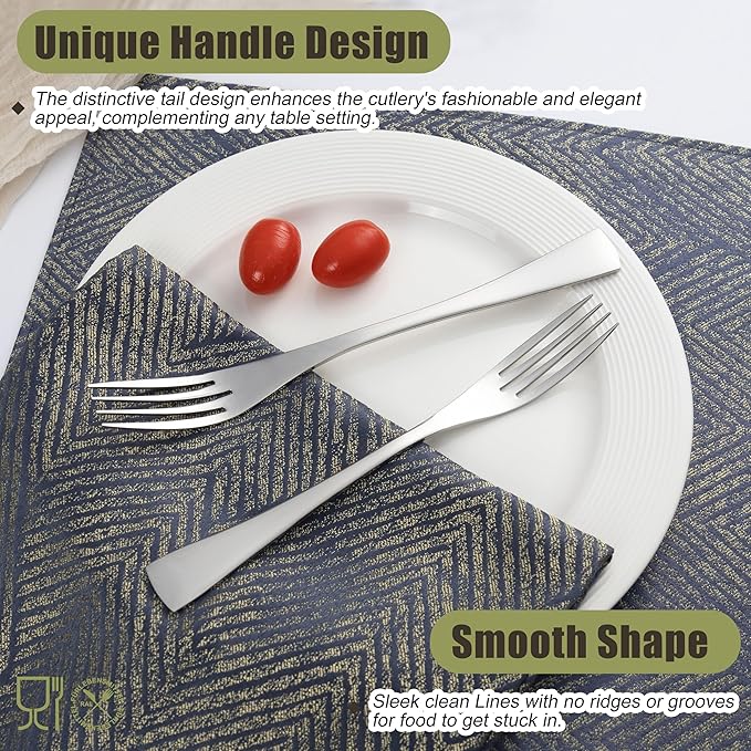 20-Piece Silverware Set for 4, Stainless Steel Flatware Set Food-Grade Silverware Cutlery Set, Include Knife/Fork/Spoon, Mirror Polished, Dishwasher Safe