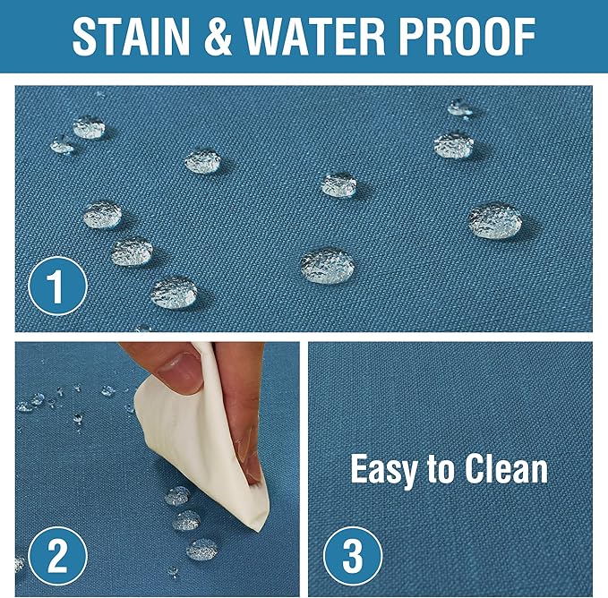 H.VERSAILTEX Linen Textured Table Cloths 54 x 80 Inch Premium Solid Tablecloth Spill-Proof Waterproof Table Cover for Dining Buffet Feature Extra Soft and Thick Fabric Wrinkle Free, Ink Blue