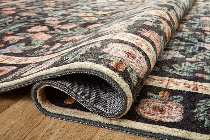 Loloi Rifle Paper Co. Eden Collection EDE-02 Mughal Garden Black 2'-3" x 3'-9" Accent Rug feat. CloudPile™