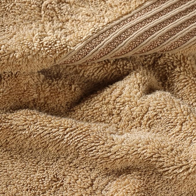 Superior Egyptian Cotton Bath Towel Set, Home Bathroom Towels, Master, Guest Bath, Decor Essentials, Quick Dry, Absorbent, Large Body Towels, Spa, Hotel, Resort, Adult, Kids, Set of 2, Toast