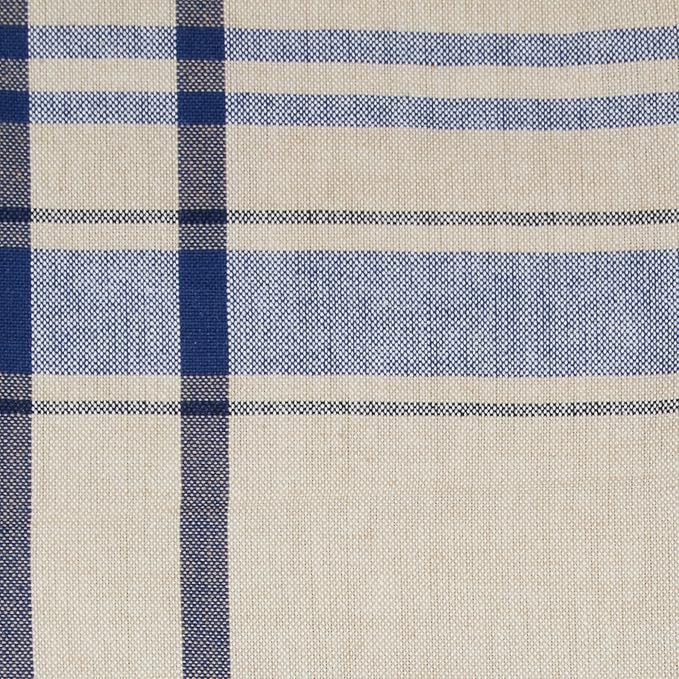DII French Stripe Dining Table Collection Farmhouse Style Tablecloth, 60x84 Inches, Taupe/Blue