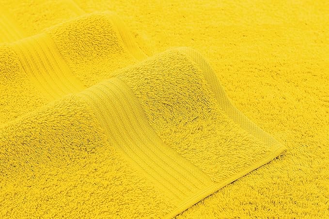 American Veteran Towel, 100% Cotton Turkish Bath Towels for Bathroom 4 Pack, 27x54 Extra Large Premium Soft Drying Bathroom Towels, Yellow