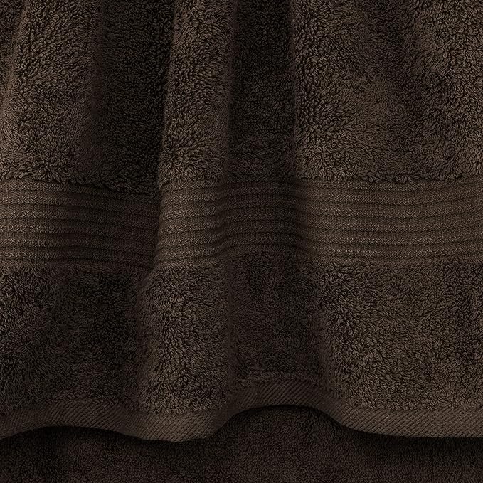 Cotton Paradise 6 Piece Towel Set, 100% Cotton Soft Absorbent Turkish Towels for Bathroom, 2 Bath Towels 2 Hand Towels 2 Washcloths, Brown Towel Set