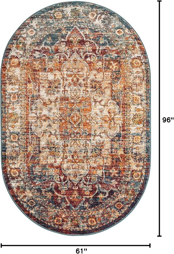 Unique Loom Isabella Collection Area Rug - Adjani (5' 1" x 8' Oval, Multi/ Beige)